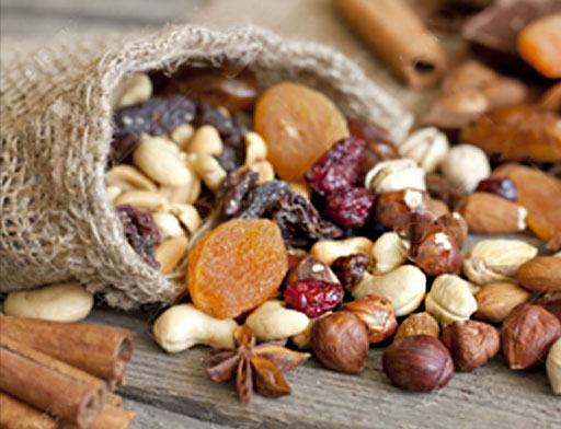 nuts and dried fruit